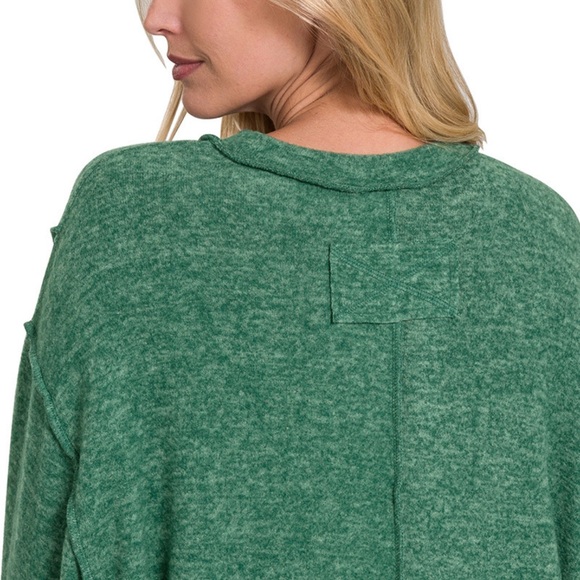Z1–(🚨6 COLORS) Zenana  MELANGE HACCI OVERSIZED SWEATER - Picture 5 of 10